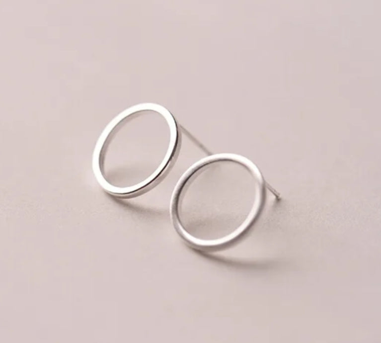 simple earrings cercle silver 925